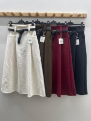 BeUnique Fashion Gyapjú hatású maxi szoknya Coffee M