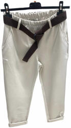 BeUnique Fashion Francia zsebes pamut nadrág övvel Beige S
