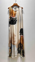 BeUnique Fashion Toscan mintás maxiruha Beige One Size