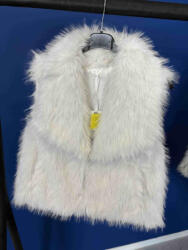 BeUnique Fashion Szörme mellény White L