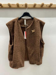 BeUnique Fashion Gyapjú hatású mellény Coffee One Size