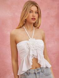 Shein Fehér Aszimmetrikus Felső Kötés (M) (583477)