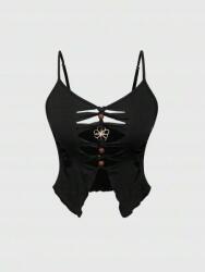 Romwe Fekete Top Cut Out (xs)