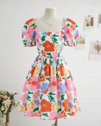 Shein Fehér Virágos Ruha (15L) (587620)