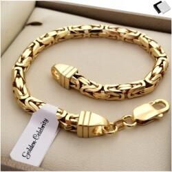 Golden Celebrity Vastag Férfi Királyi Szövésű Karkötő 24cm/5mm Ezüst 925 Ingyenes Ajándékok (Szeroka Gruba Bransoletka grawer 585 meżą)