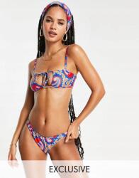 Missguided Kék Mintás Bikinialsó (38) (459605)