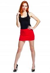 Redar Női mini ceruzaszoknya rövid szűk pamut divatos szexi L (SPÓDNICZKA MINI CZERWONA)