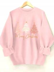 Shein Világos Rózsaszín Karácsonyfa Pulóver (L)