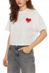 Karl Lagerfeld Fehér női felső Hearts Cropped, Xs (A1W17074)