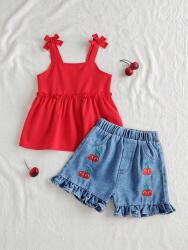 Shein Kétszínű Rövidnadrág Felső Szett (7L)