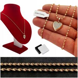 Golden Celebrity Arany Női Lánc Szív Medál Cirkónia 18K Női Gravírozás