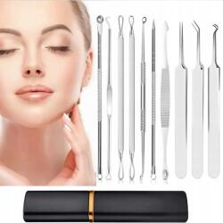  10 az 1-ben készlet mitesszer eltávolításra csipesszel teáskanállal tűvel (oshhni)