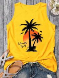 Shein Sárga Nyomott Mintás Póló (4XL)