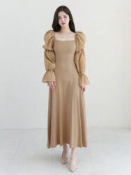 Shein Camel Bordázott Ruha (M) (584812)