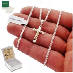 Golden Celebrity Ezüst Áldozási Nyaklánc Fiú Lánc Medál Gravírozás Ajándék (Łańcuszek krzyżyk grawer dla chłopca 925)