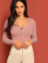 Shein Rózsaszín Bordázott Felső (s) (586759)