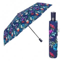 Perletti Elegáns összecsukható női esernyő Perletti Time "Fiori", kék, 26433 (26433)