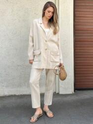 Shein Bézs Blézer Mintás Nadrág Szett (XL) (597795)