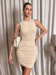 Shein Bézs Díszített Mini Ruha (s)