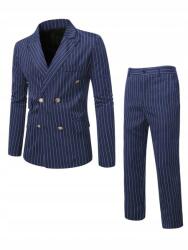 Shein Sötétkék Csíkos Öltöny Szett (2XL) (597841)