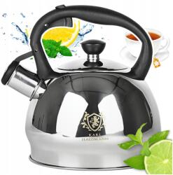 Karl Hausmann Acél Vízforraló Gázzal 1, 8L Ezüst Síppal +fogantyú Indukciós Inox Acél (5905155024077)