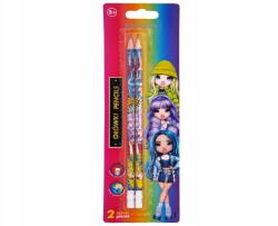 Astra 2 db Normál Hb ceruza radírral Astra Rainbow High, bliszter, 206022003 (5901137181233)