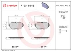 BREMBO Set placute frana BREMBO P 03 001E (P 03 001E)