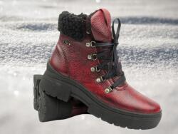 Helios Kényelmes Női Trapper Csizma Helios 583 Piros Bőr Meleg Pl (583.14)