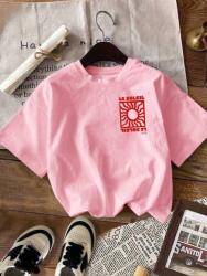 Shein Rózsaszín Nyomott Mintás Póló (M) - allegro - 1 615 Ft