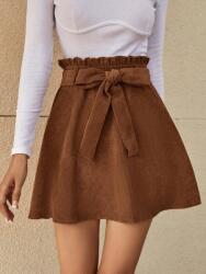 Shein Barna Kordbársony Csíkos Szoknya (1XL) (586470)