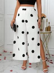 Shein Ecru Egyenes Szárú Pöttyös Nadrág (1XL)