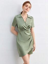 Shein Szatén Ruha Khaki Gallérral (L) (583330)
