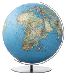 Columbus SWAROVSKI világítós, DUO, akril, asztali földgömb, rozsdamentes acél talppal és meridiánnal Ø 40 cm