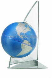 Zoffoli Földgömb asztali A kék metál gömb plexi váz fém talp Ø 22 cm