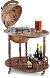 Zoffoli Bárföldgömb zsúrkocsi Giasone (a gömb teteje oldalra nyitható) barna Ø 40 cm