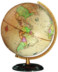 Columbus RENAISSANCE világítós, asztali, akril, antik DUO földgömb, diófa talppal, sárgaréz színű meridiánnal Ø 30 cm