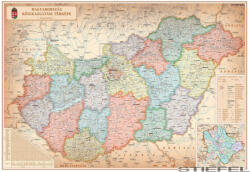 Stiefel Magyarország közigazgatási különleges színezésű falitérképe - stiefelbolt - 50 400 Ft