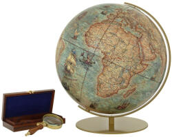 Columbus IMPERIAL világítós, asztali, akril földgömb, sárgaréz talppal és meridiánnal Ø 40 cm