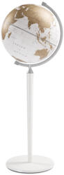 Zoffoli Földgömb VASCO DE GAMA fehér-arany angol nyelvű álló, fehér fatalpas fém meridiánnal Ø 40 cm