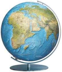 Columbus DUORAMA világítós, akril földgömb, rozsdamentes acél alappal és meridiánnal Ø 34 cm