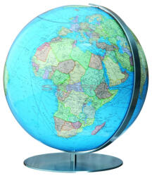 Columbus DUO világítós asztali, akril földgömb, rozsdamentes acél talppal és meridiánnal Ø 30 cm