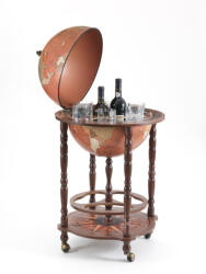 Zoffoli Bárföldgömb gurulós Petra (a gömb teteje oldalra nyitható) konyak Ø 40 cm