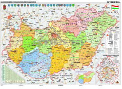 Stiefel Magyarország közigazgatása és közlekedése DUO óriástérkép poszter