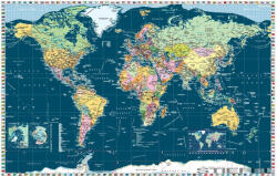 Stiefel A Föld országai zászlókkal, sötét színű tengerrel falitérképe, falitérkép - stiefelbolt - 49 990 Ft
