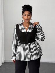 Shein Kétszínű Csíkos Ing (1XL) - allegro - 4 080 Ft