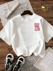 Shein Krémszínű Feliratos Póló (L)