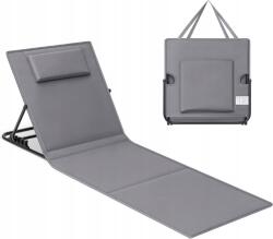 SONGMICS Kerti napozóágy, szürke, állítható háttámla, kemping, strand (GCB151G11)