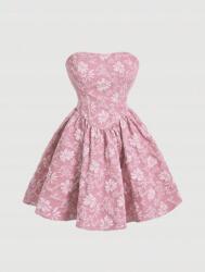 Shein Halvány Rózsaszín Trapéz Alakú Mintás Ruha (14L) (587112)