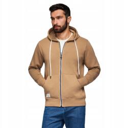 Ombre Basic férfi cipzáras kapucnis melegítőfelső barna V2 OM-SSBZ-0178 L (148366)