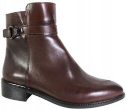 Simen Női bokacsizma, Size 39, barna bőr, lapos talpú (7983A)